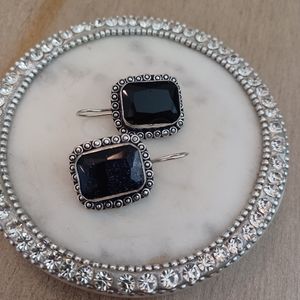 Blue Goldstone Square Earrings